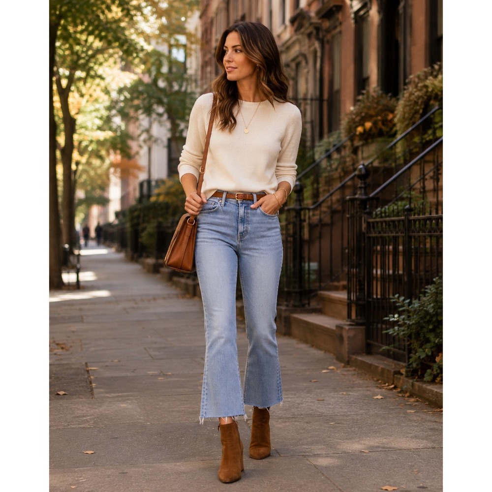 L'Agence Kendra High Rise Cropped Flare Jeans Dorian Wash Raw Hem Size 26